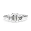18ct White Gold Emerald Cut 3 Stone Diamond Ring