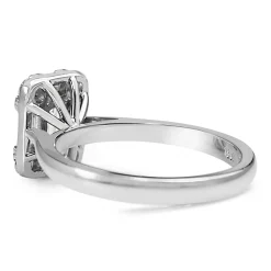 18ct White Gold Emerald Cut Diamond Deco Style Ring
