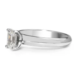 18ct White Gold Emerald Cut Diamond Solitaire Ring