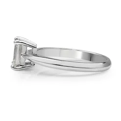 18ct White Gold Emerald Cut Solitaire Diamond Ring