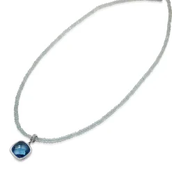 9ct White Gold Faceted Topaz Necklace