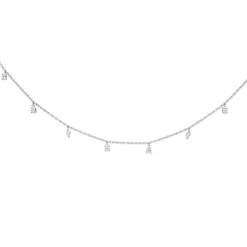 18ct White Gold Fancy Shaped Diamond Necklace
