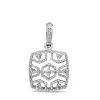 9ct White Gold Filigree Diamond Pendant
