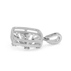 9ct White Gold Filigree Diamond Pendant
