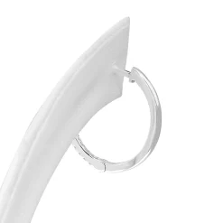 9ct White Gold Fine Diamond Hoop Earrings