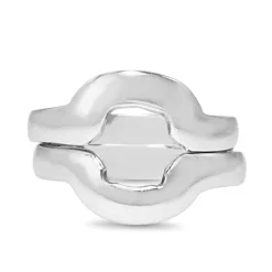 18ct White Gold Fitted Band Ring Set