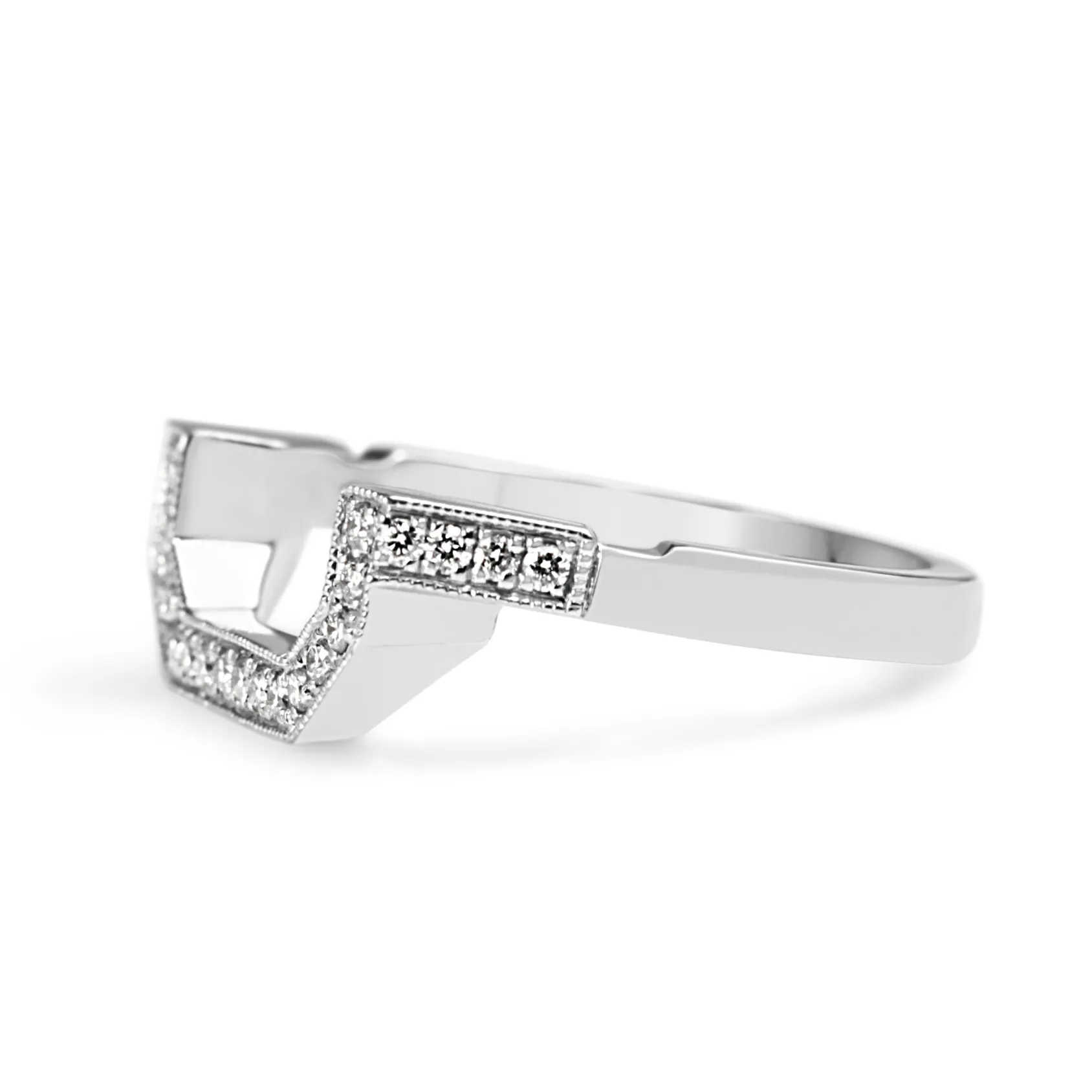 18ct White Gold Fitted Diamond Wedding Band Ring