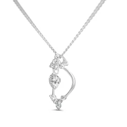 18ct White Gold Floating Diamond Necklace