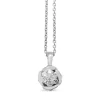 9ct White Gold Floral Diamond Cluster Necklace