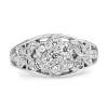 9ct White Gold Floral Diamond Ring
