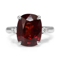 18ct White Gold Garnet and Diamond Ring