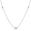 18ct White Gold Graduated Bezel Set Diamond Chain / Necklace