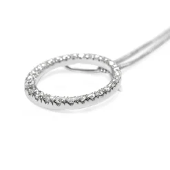 9ct White Gold Graduated Circle of Life Diamond Necklace