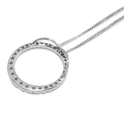 9ct White Gold Graduated Circle of Life Diamond Necklace