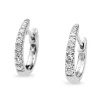 9ct White Gold Graduated Diamond Hoop Earrings