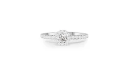 18ct White Gold Halo Diamond Ring