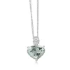 18ct White Gold Heart Aquamarine and Diamond Pendant