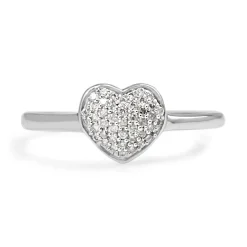 18ct White Gold Heart Diamond Cluster Ring