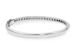 9ct White Gold Hinged 3ct Diamond Bangle