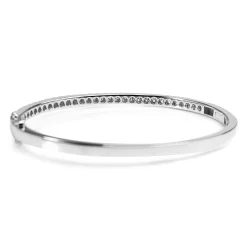 9ct White Gold Hinged 1.50ct Diamond Bangle