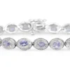 14ct White Gold Iolite and Diamond Bracelet