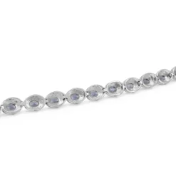 14ct White Gold Iolite and Diamond Bracelet
