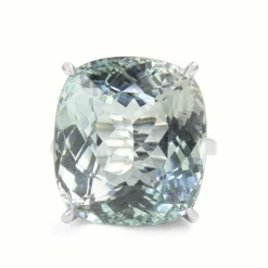 18ct White Gold Large Cushion Cut Solitaire Ring