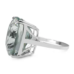 18ct White Gold Large Cushion Cut Solitaire Ring