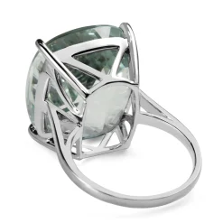 18ct White Gold Large Cushion Cut Solitaire Ring