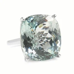18ct White Gold Large Cushion Cut Solitaire Ring