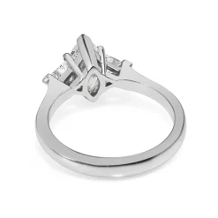 18ct White Gold Marquise and Trillion 3 Stone Diamond Ring