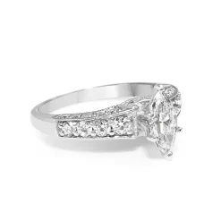 14ct White Gold Marquise Diamond Ring