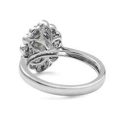 18ct White Gold Marquise Halo Diamond Ring