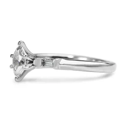14ct White Gold Marquise Solitaire Ring