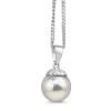 9ct White Gold 8mm Akoya Pearl Necklace