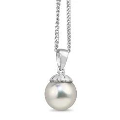 9ct White Gold 8mm Akoya Pearl Necklace
