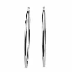 9ct White Gold 65mm Hoop Earrings