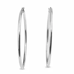 9ct White Gold 55mm Hoop Earrings