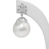 18ct White Gold 14mm South Sea Diamond Pearl Earrings