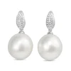 18ct White Gold 14.5mm South Sea Pearl and Diamond Earrings