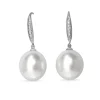 18ct White Gold 13mm South Sea Pearl and Diamond Earrings