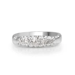 18ct White Gold Old Cut 5 Stone Diamond Ring