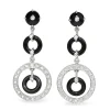 18ct White Gold Onyx and Diamond Drop Earrings