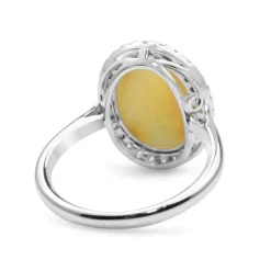 14ct White Gold Opal and Diamond Halo Ring