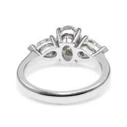18ct White Gold Oval and Pear Cut Diamond 3 Stone
