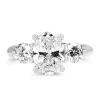 18ct White Gold Oval and Round Diamond 3 Stone Ring