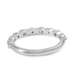 18ct White Gold Oval and Round Diamond Band Ring