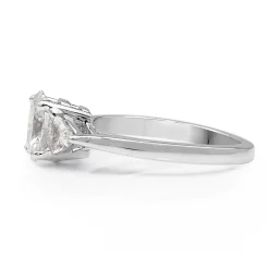 18ct White Gold Oval and Trillion Diamond Ring