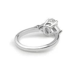 18ct White Gold Oval and Trillion Diamond Ring