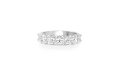18ct White Gold Oval Diamond Band